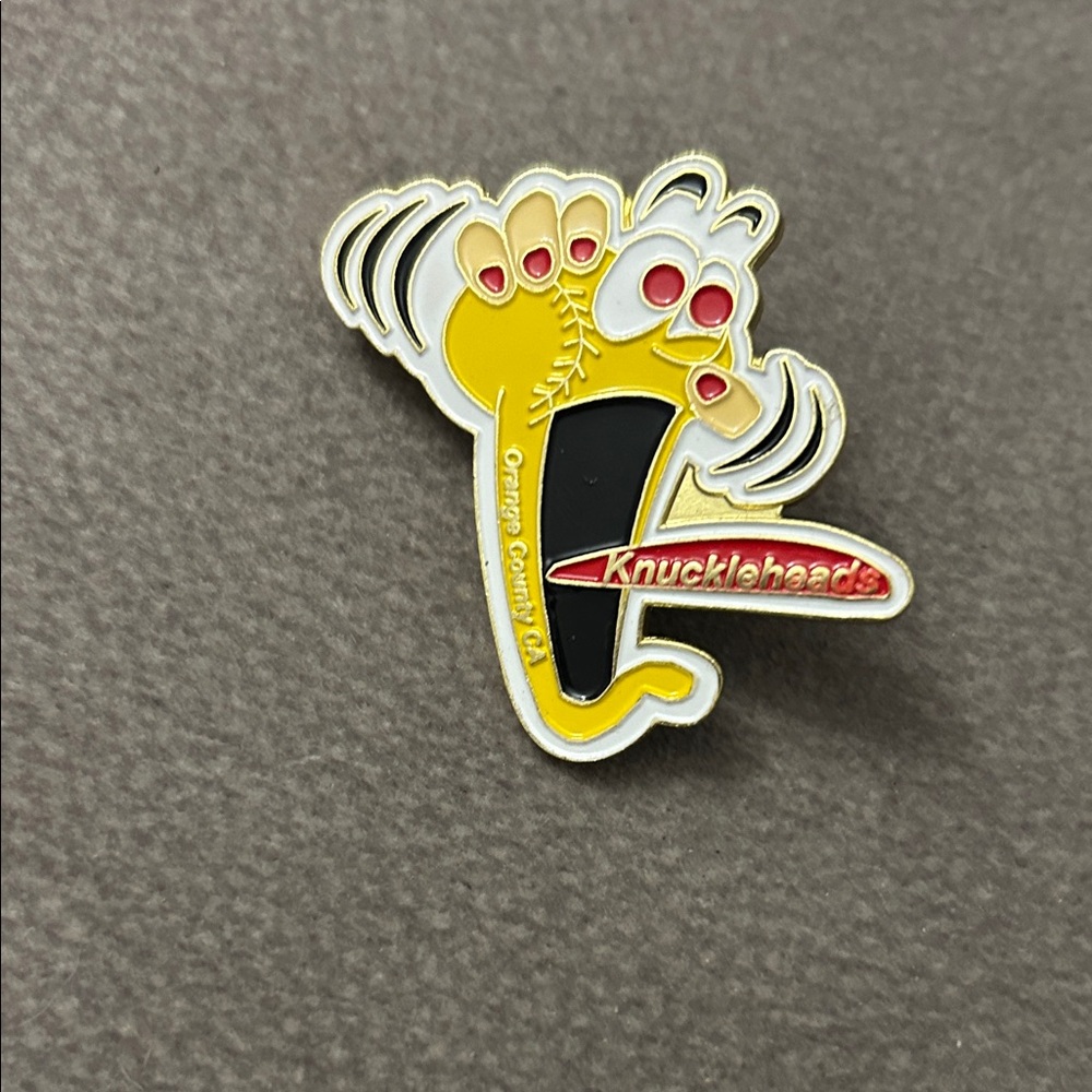 Knuckleheads Yellow and Red Pin
